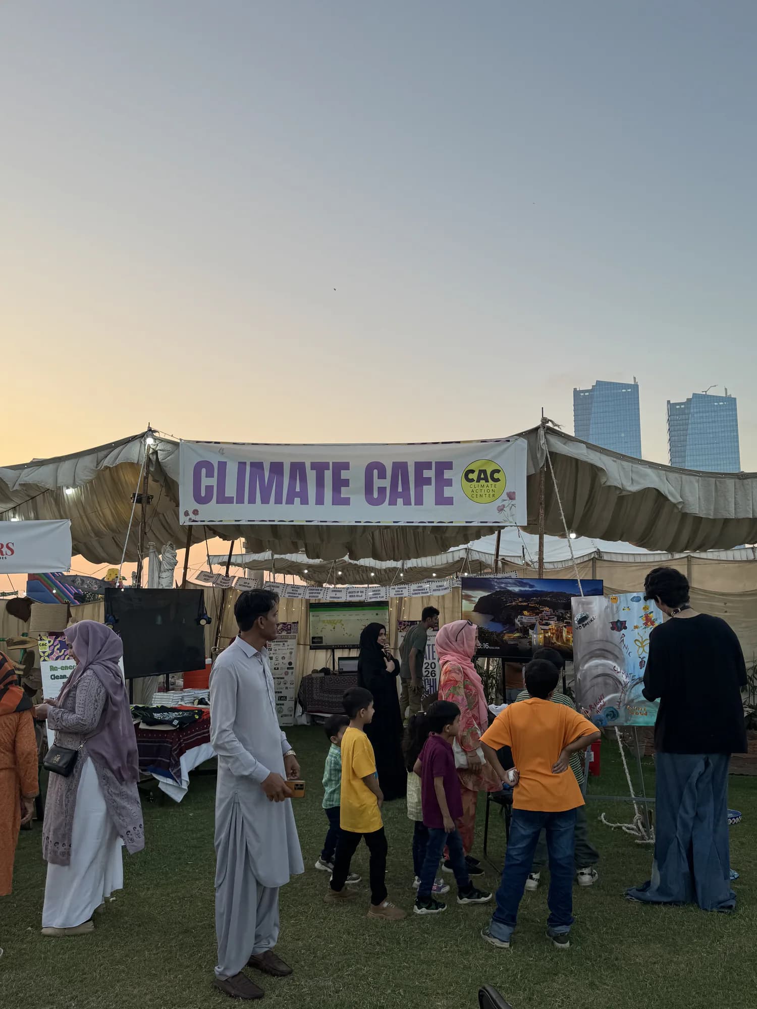 Climate Cafe public engagement space at an outdoor event